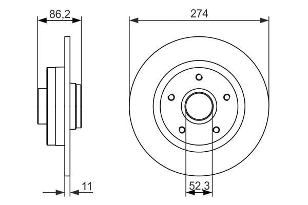 BOSCH 0986479682 | Disk Arka (Ad) 09-Grand Scenic | 2 Adet