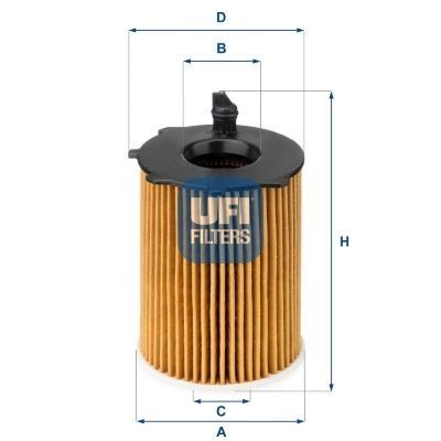 UFI 25.037.00 | Yağ Filtresi 02-206-301-307-407-C3-C4-Fcs-1.4-1.6Hdi