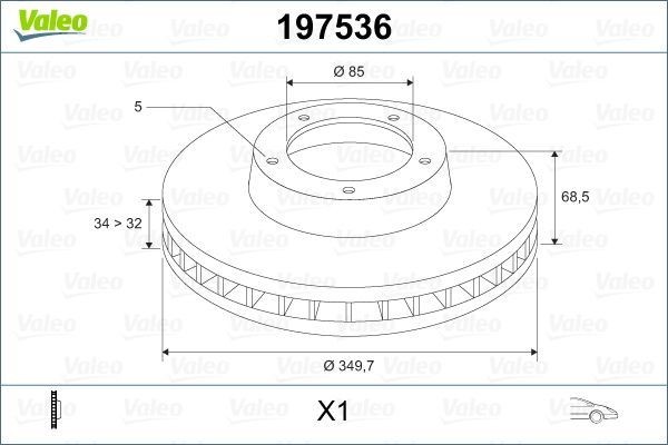 VALEO 197536 | Ön Fren Disk Aynası Sağ Havalı Audi Q7 Porsche Cayenne Panamera Touareg 02