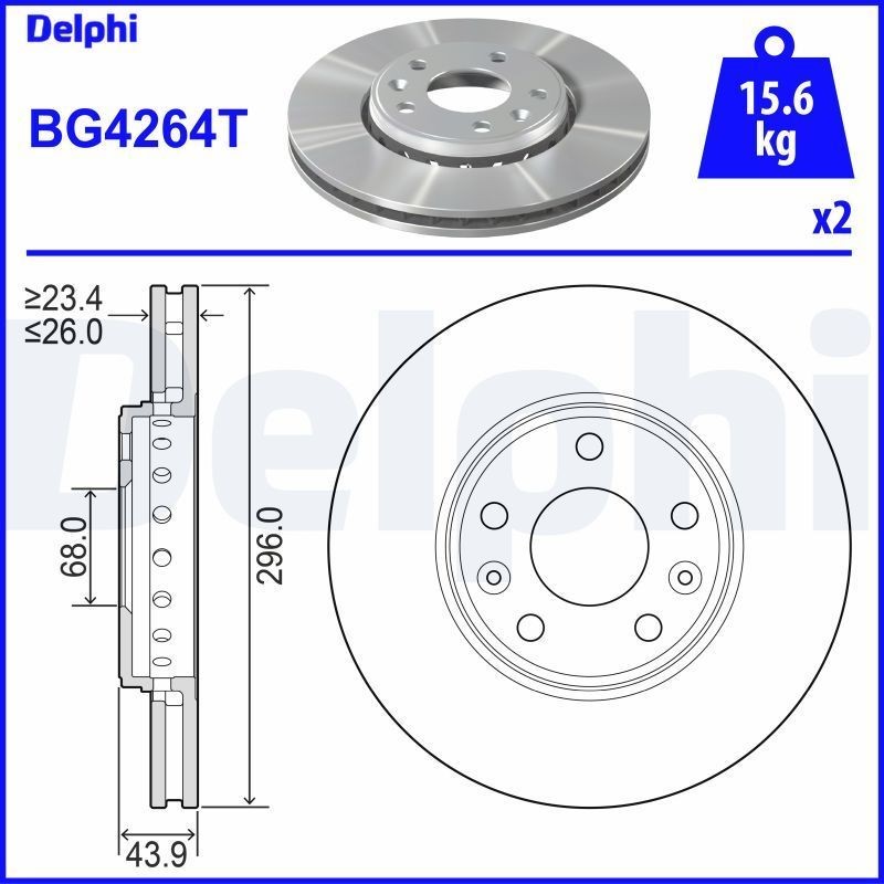 DELPHI BG4264T | Disk On 08-Laguna.III-Megane.III-Latitude 2.0Dci | 1 Adet