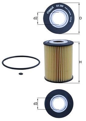 MAHLE OX380D | Yağ Filtresi 05-C-Seri (W203-W204) E-Seri (W211-W212) Vito-Sprinter