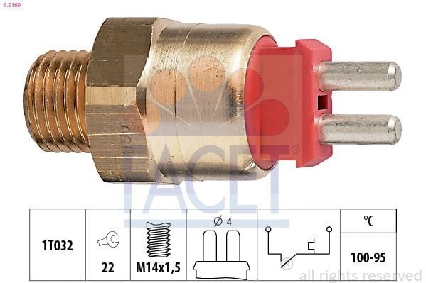 FACET 7.5169 | Hararet Müşürü (Radyatör Fanı İçin) 190 W201 89 > 93 W124 85 > 93 W140 93 > 98 W463 89 > 93