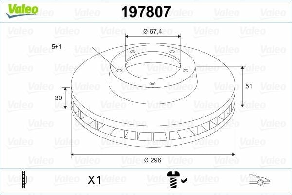 VALEO 197807 | Disk On (Ad) 08-Insignia 16Jant | 2 Adet