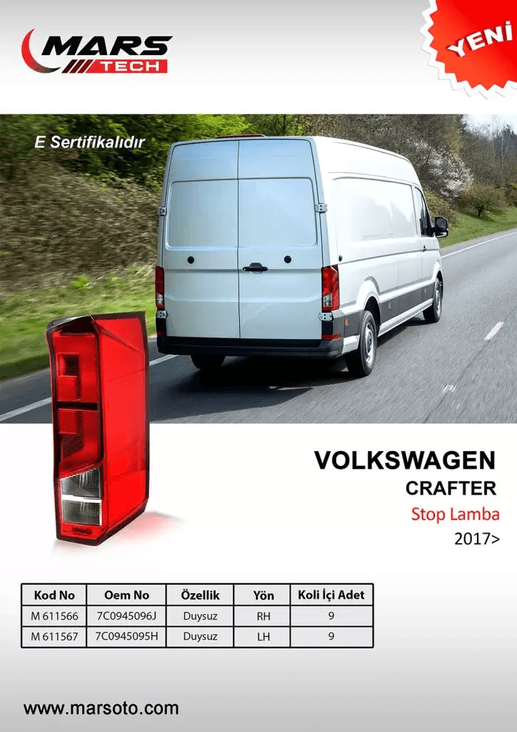 MARS 611567 | Stop Lambası Sol (Duysuz) CRAFTER 18> MAN TGE 18>