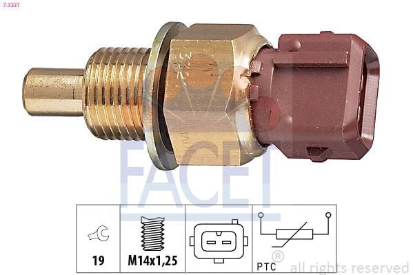 FACET 7.3321 | Su Sıcaklık Müşürü 206 306 106 Saxo Xsara Xsara Picasso Tu5jp 1.6 8V 406 Xantia Es9j4s 3.0 24V Ber