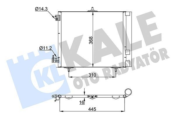 KALE 358440 | Klima Radyatörü C2 C3 C3 II C3 Plurıel C3 III Ds3 P208 P207 P1007 P2008 Ölçü: (420×374×16)