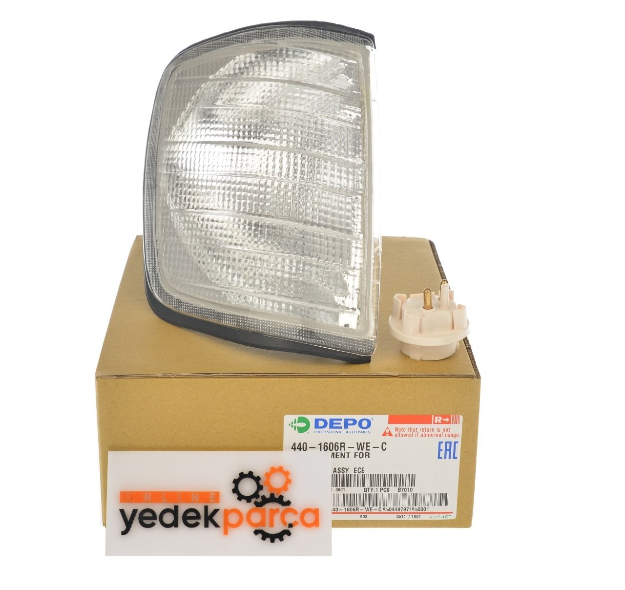 DEPO 440-1606R-WE-C | Mercedes W124 Kasa Sağ Beyaz Sinyal