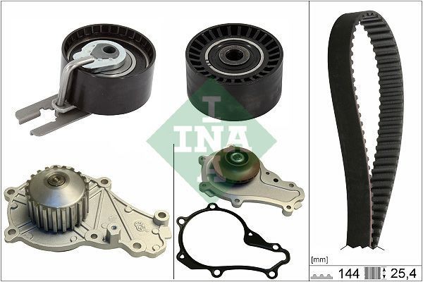 INA 530061530 | Triger Seti + Devirdaim Su Pompası P206 P207 P307 C1 C2 C3 (I II II) C3 Plurıel Xsara II Dv4td (1.4 HDI 8V Fiesta 1,4Tdcı) (144Dış Kayış) , Mazda 2 1.4 Mzr-Cd 08-15