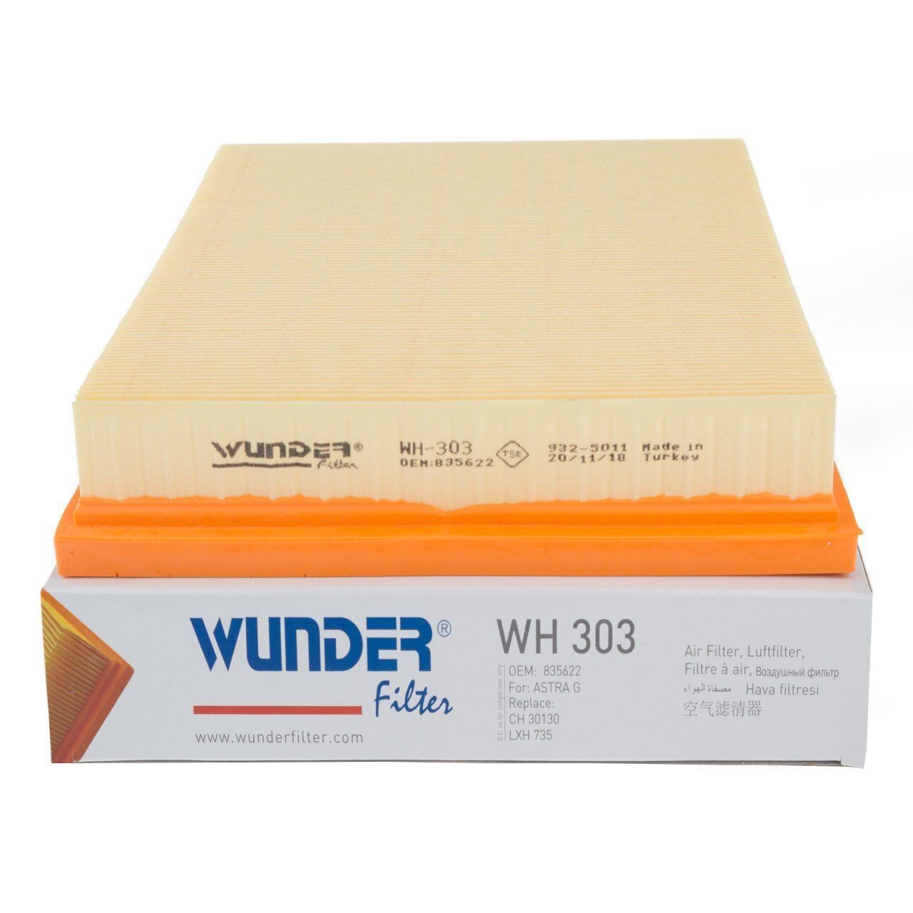 WUNDER WH303 | Opel Astra H Hava Filtresi