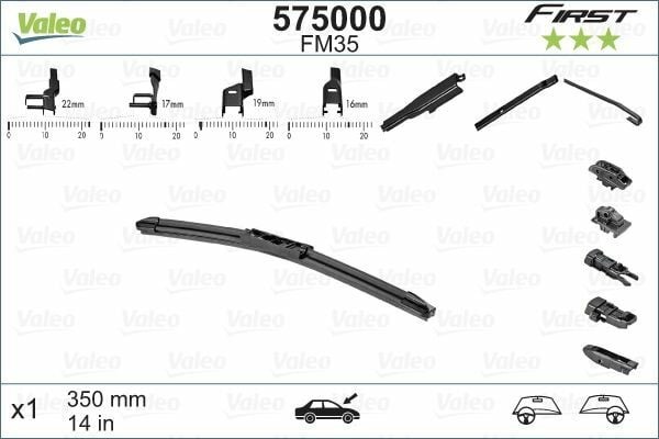 VALEO 575000 | Silgi Süpürgesi Tek 35Cm 18-Focus-Fiesta