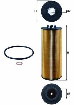 MAHLE OX164D | Yağ Filtresi 98-05 Passat-A4-A6 2.5Tdi