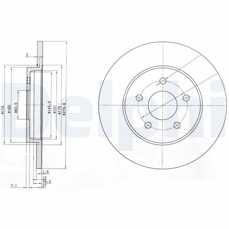 DELPHI BG3663C | Disk Arka 01-08 Mondeo 1.8-2.0-2.2-2.5 | 1 Adet