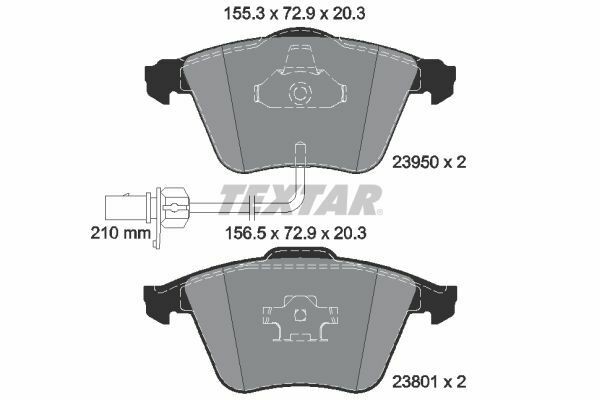 TEXTAR 2395001 | Fren Balatası VW A4,A6 04-Ön Fişli