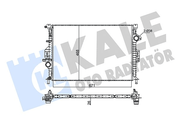 KALE RADYATÖR 346120 | Ford Mondeo 2007-2014 2.0 TDCİ Su Radyatörü Kale Marka