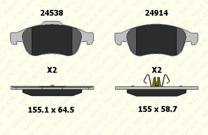 KALE 2491418005 | Renault Taliant 2020- Ön Fren Balata Takımı