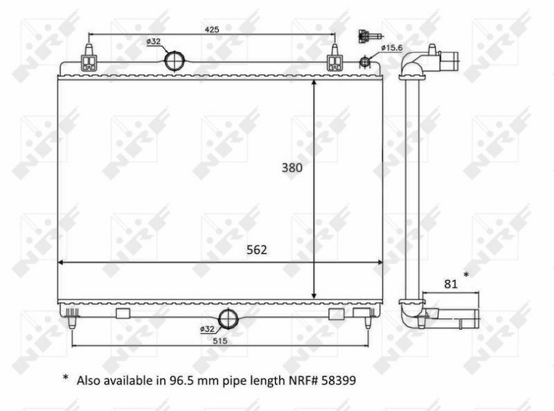 NRF 58468 | Su Radyatörü 407 508 C5 III Dw10cted4 2.0 HDI 16V E5 10