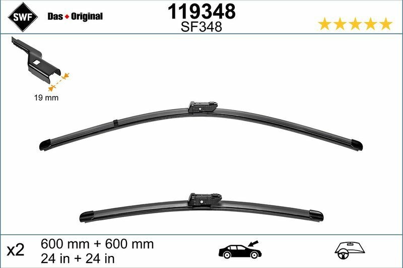 VALEO 119348 | Silecek Süpürgesi Swf On Tk. (600mm / 600mm) W204 07-14 S204 07-14 C218 11-17×218 12-17 W212 11-16 C207 11-16