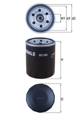 MAHLE OC495 | Yağ Filtresi 05-11 Colt-Lancer 1.1-1.3-1.5
