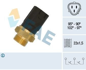 FAE 38185 | Fan Müşürü Golf.IV-Polo Ucgen Soket 3 Fişli