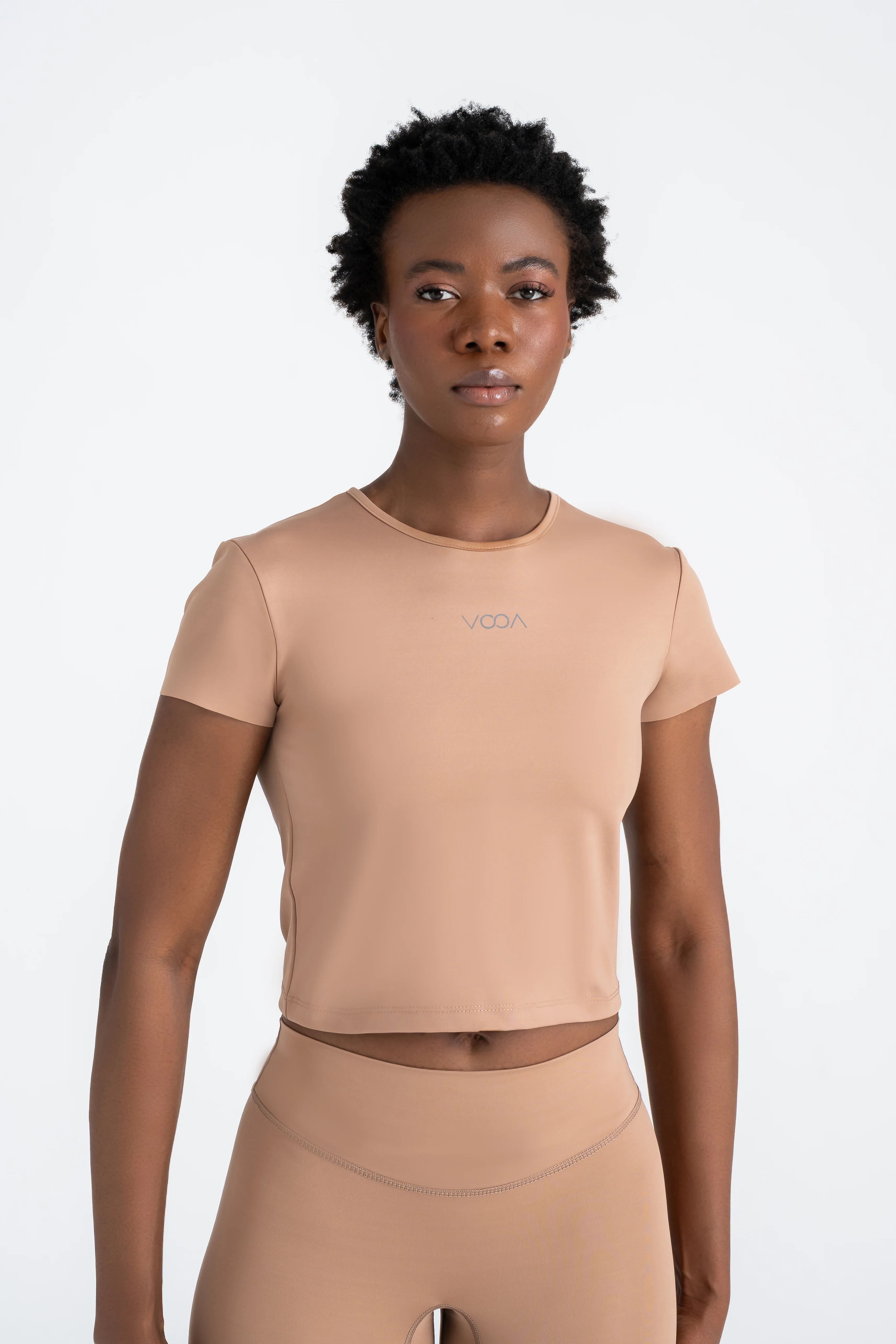 Define Basic Crop Spor Tshirt - Kahve