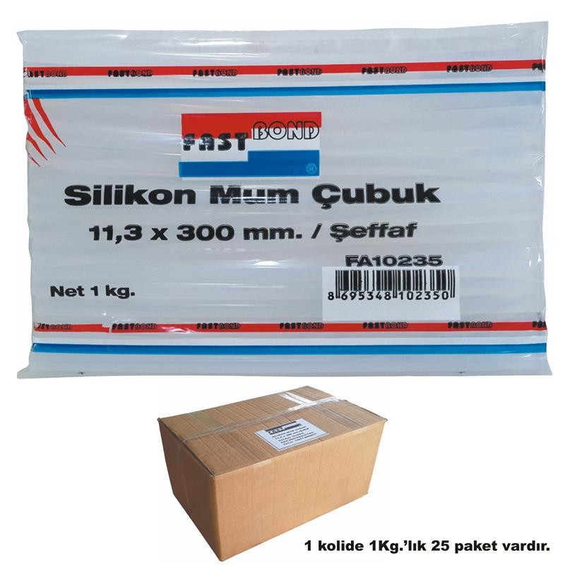 FASTBOND FA10235 ŞEFFAF KALIN SİLİKON MUM ÇUBUK