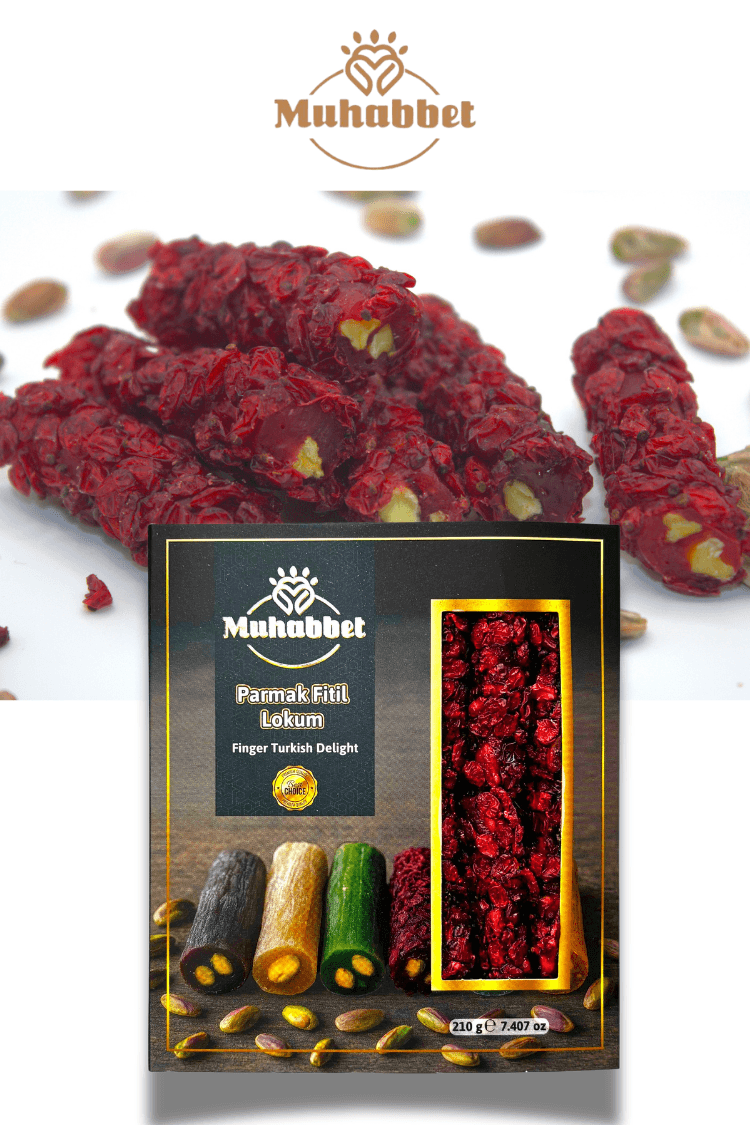 Zereşkli Narlı Fıstıklı Parmak Fitil Lokum – 210 gr