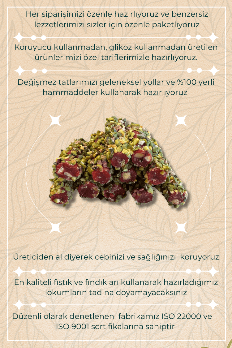 Pirinç Fıstıklı Narlı Parmak Fitil Lokum 226 g