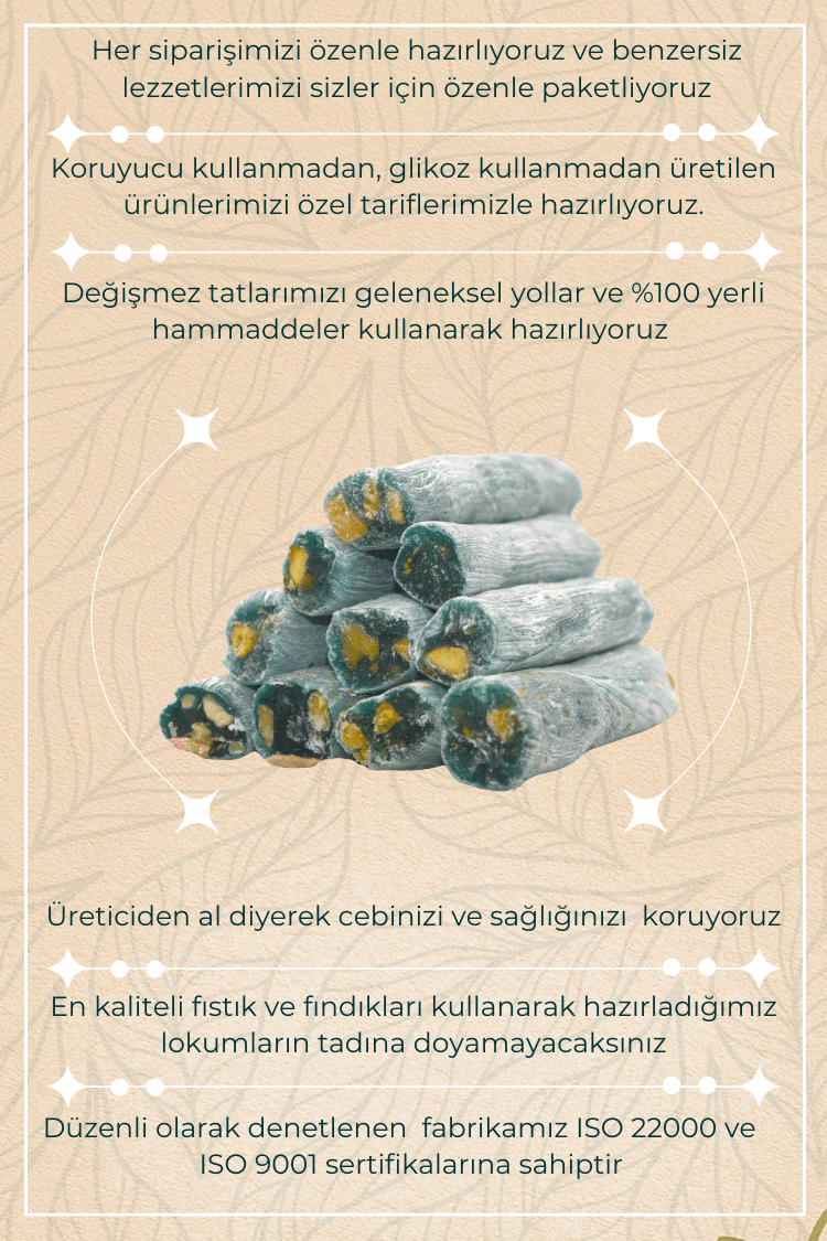 İtalyan Karamelli Fıstıklı Parmak Fitil Lokum 210 gr
