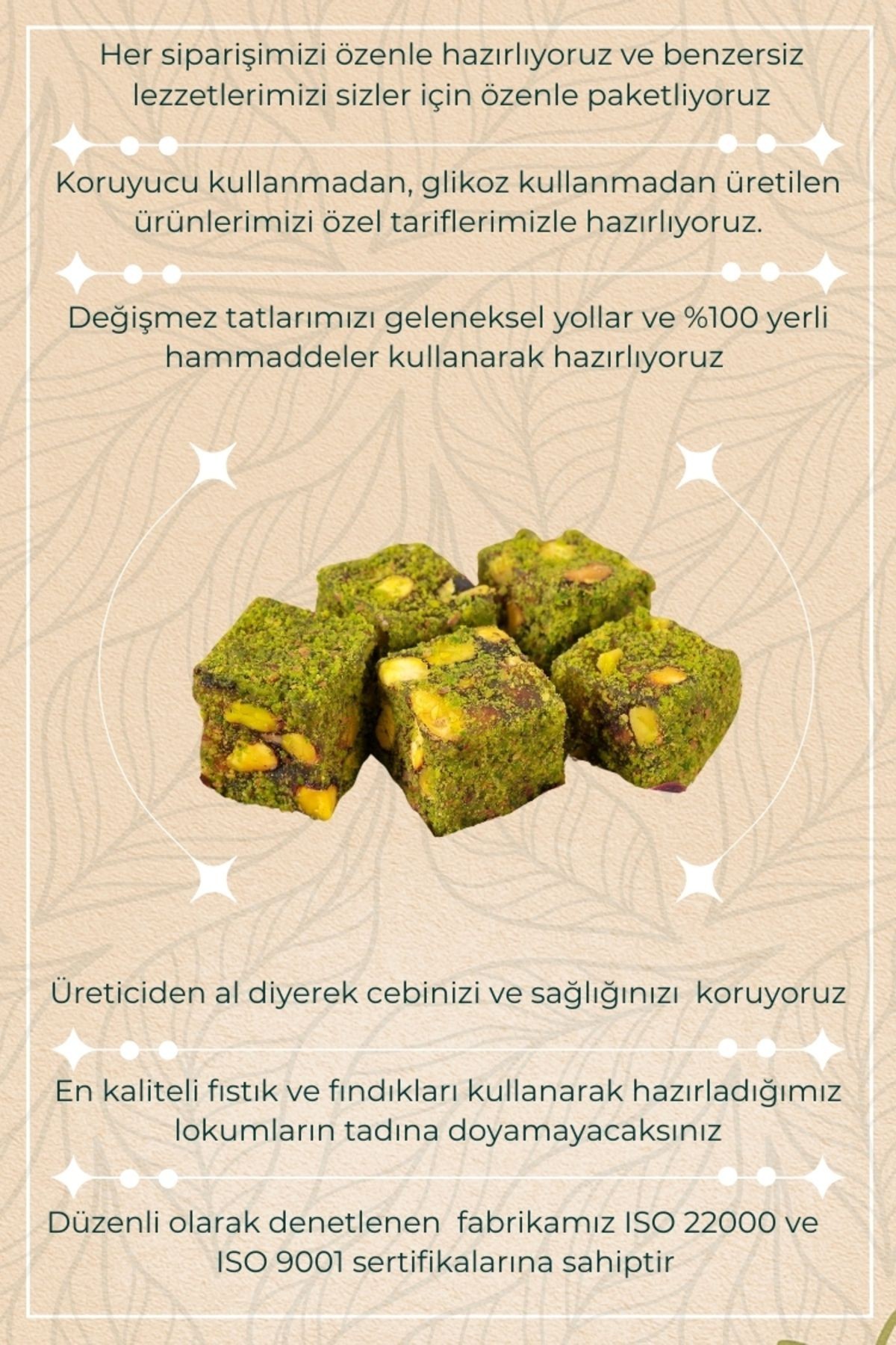 Bol Antep Fıstıklı Katkısız Duble Lokum 226 gr