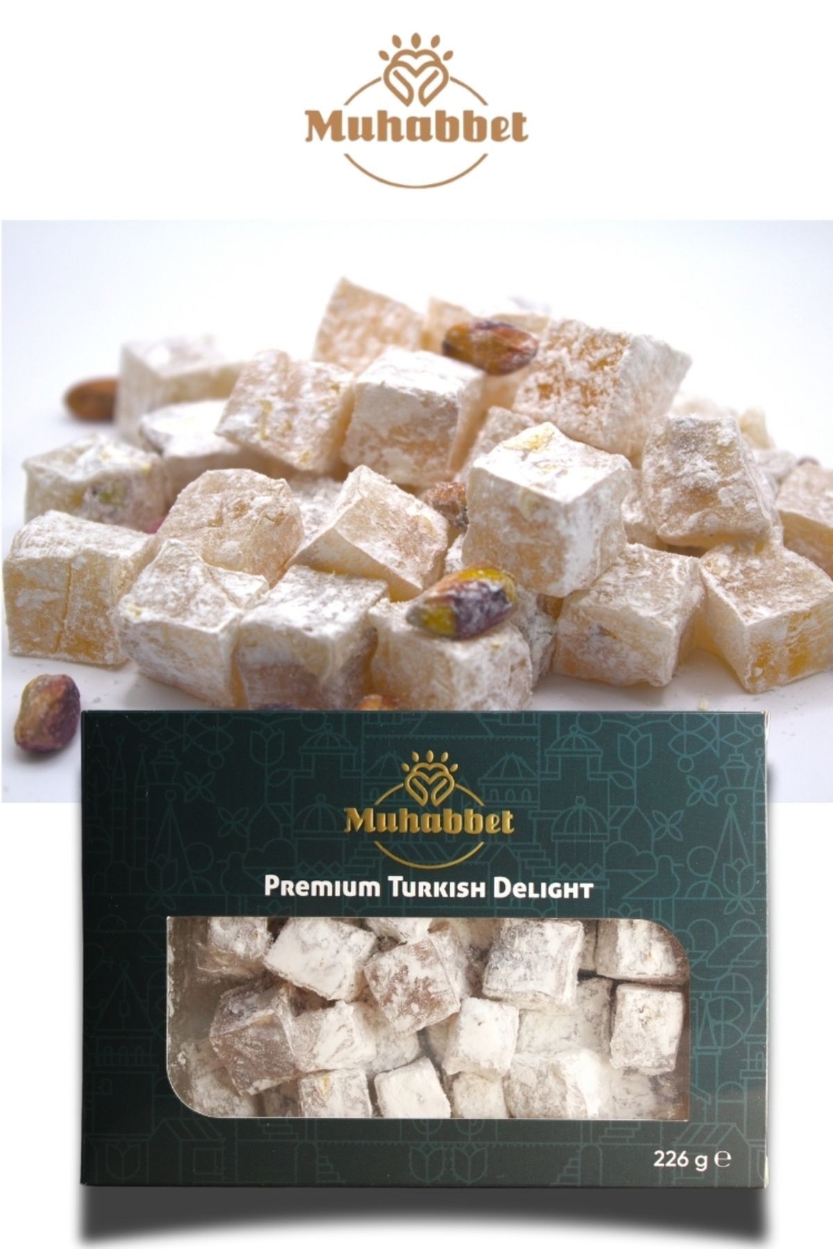 Fıstıklı Çifte Kavrulmuş Lokum 226 gr