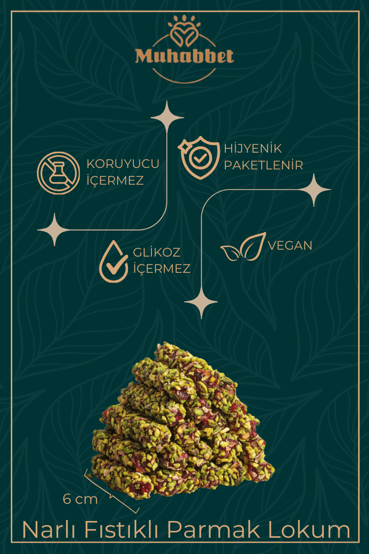 Pirinç Fıstıklı Narlı Parmak Fitil Lokum 226 g