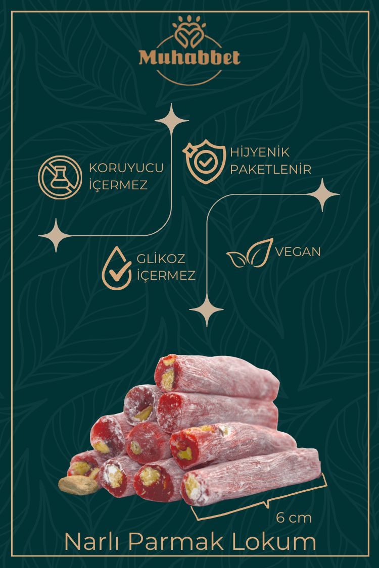 Narlı Fıstıklı Parmak Fitil Lokum 210 gr