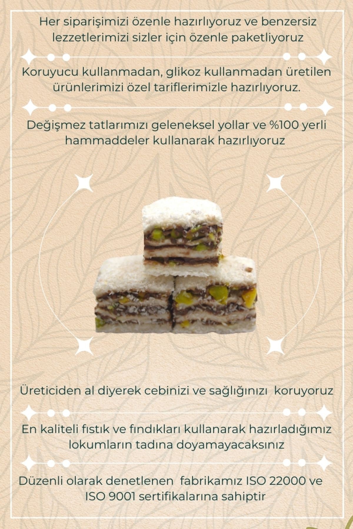 Hindistan Cevizli Antep Fıstıklı Baklava Lokum 226 gr