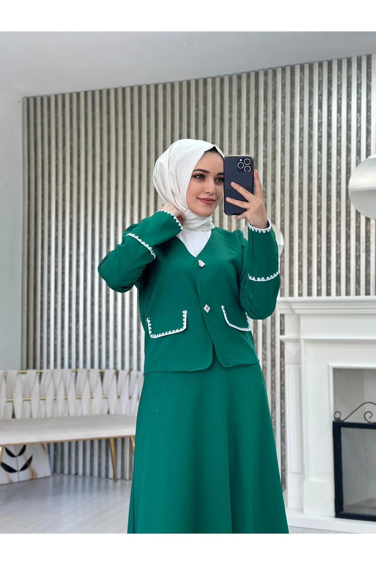 NAKIŞ DETAY DOUBLE ETEKLİ TAKIM