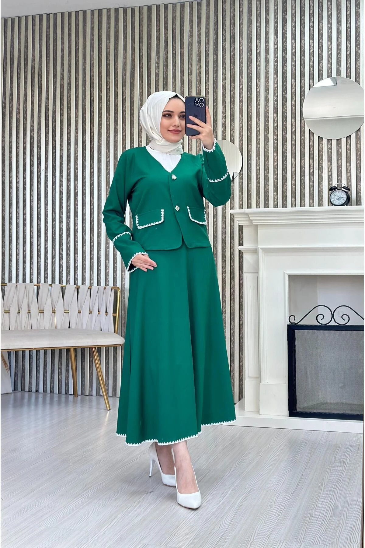 NAKIŞ DETAY DOUBLE ETEKLİ TAKIM