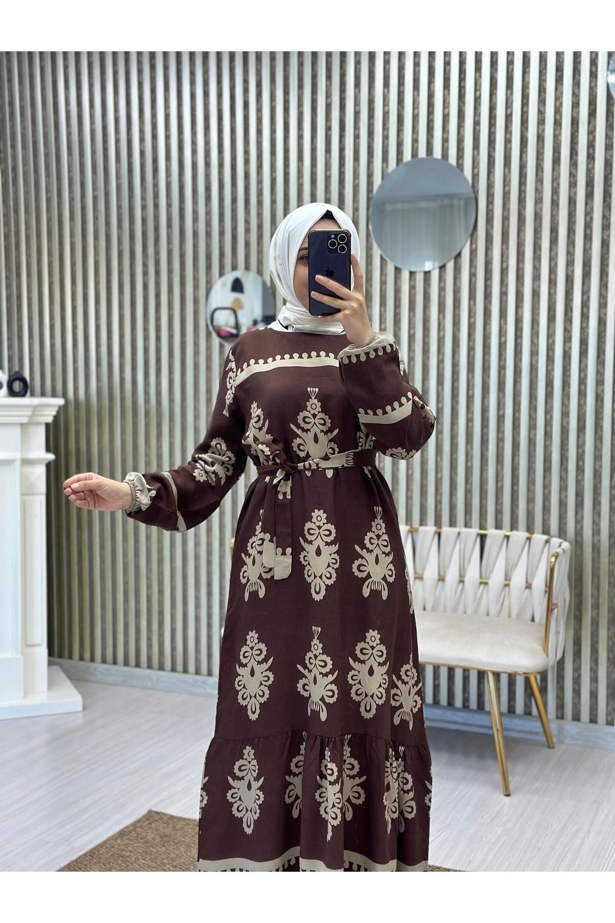 KUŞAK DETAY YAZLIK VİSCON ELBİSE