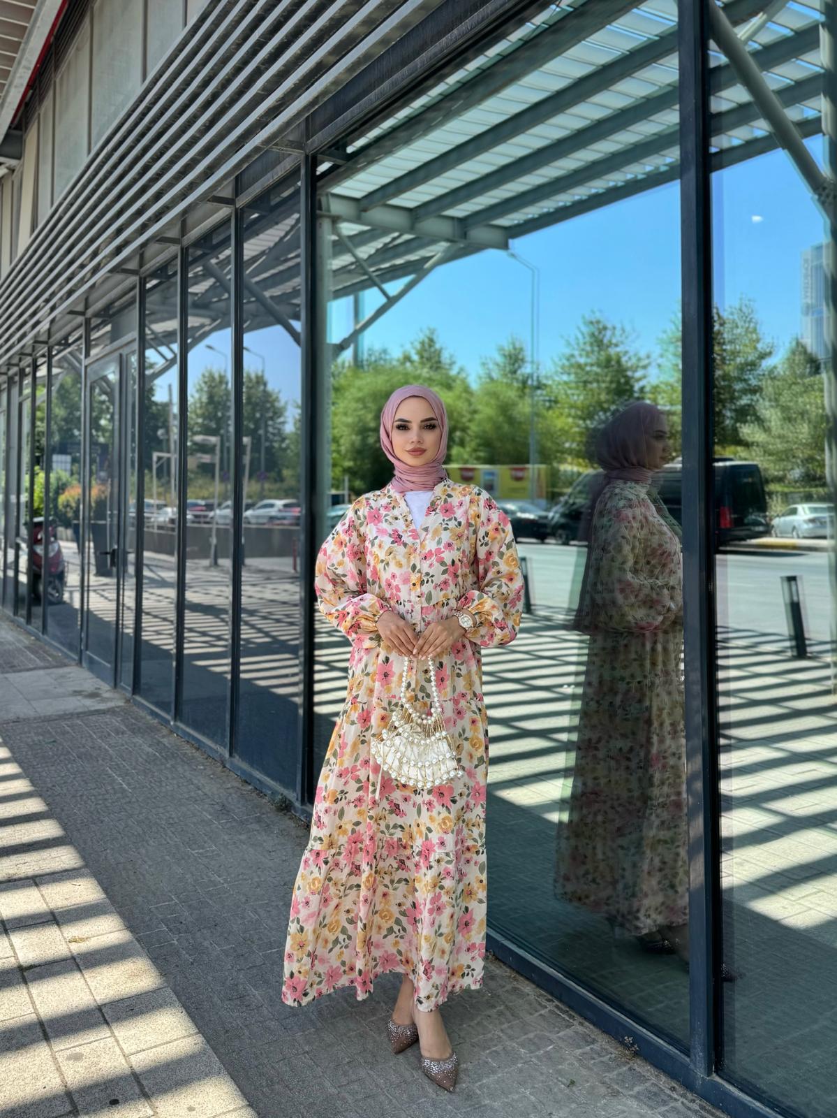 DESENLİ MODAL OVERSİZE ELBİSE
