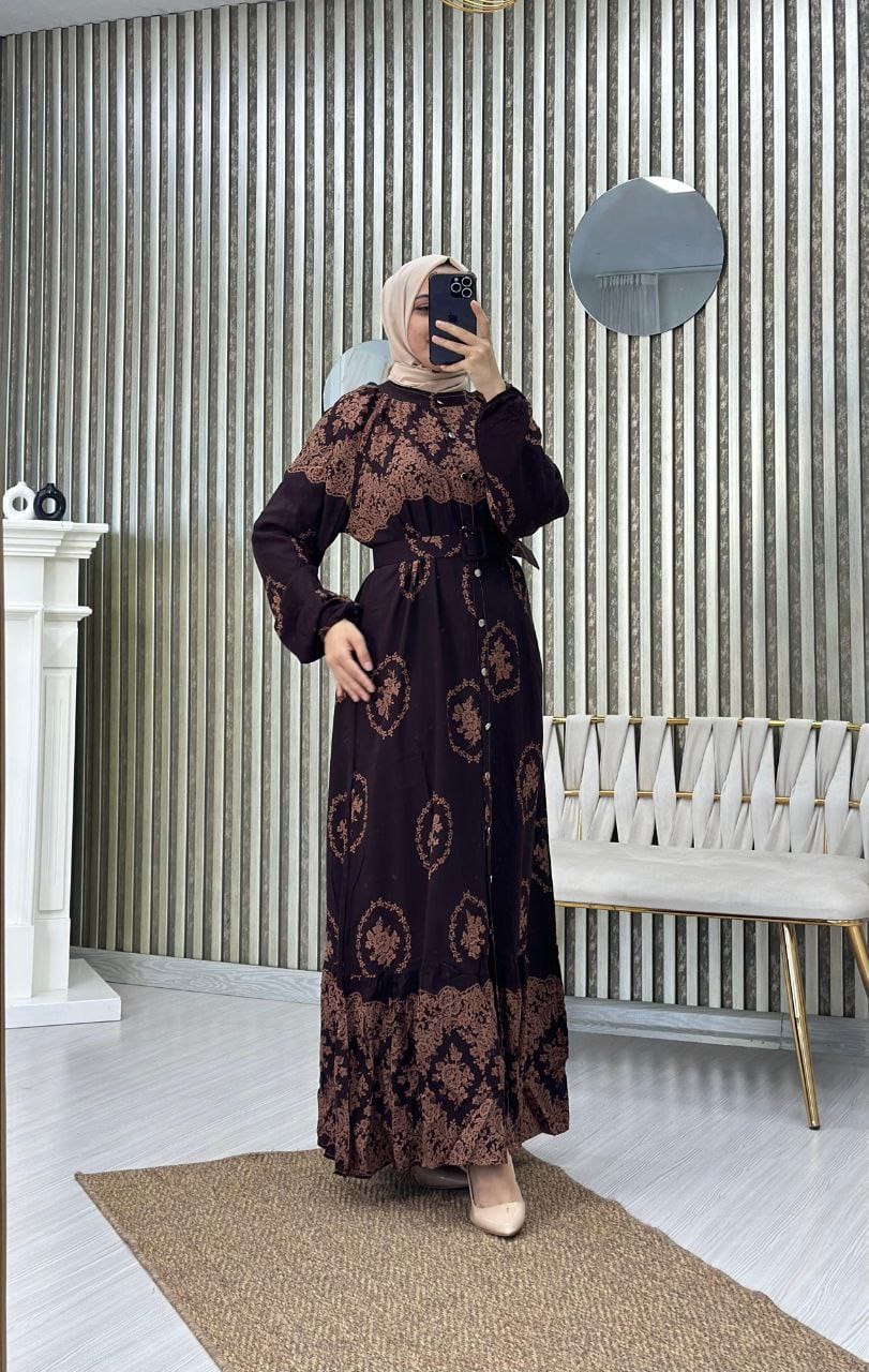 ETEĞİ SULU VİSKON ELBİSE