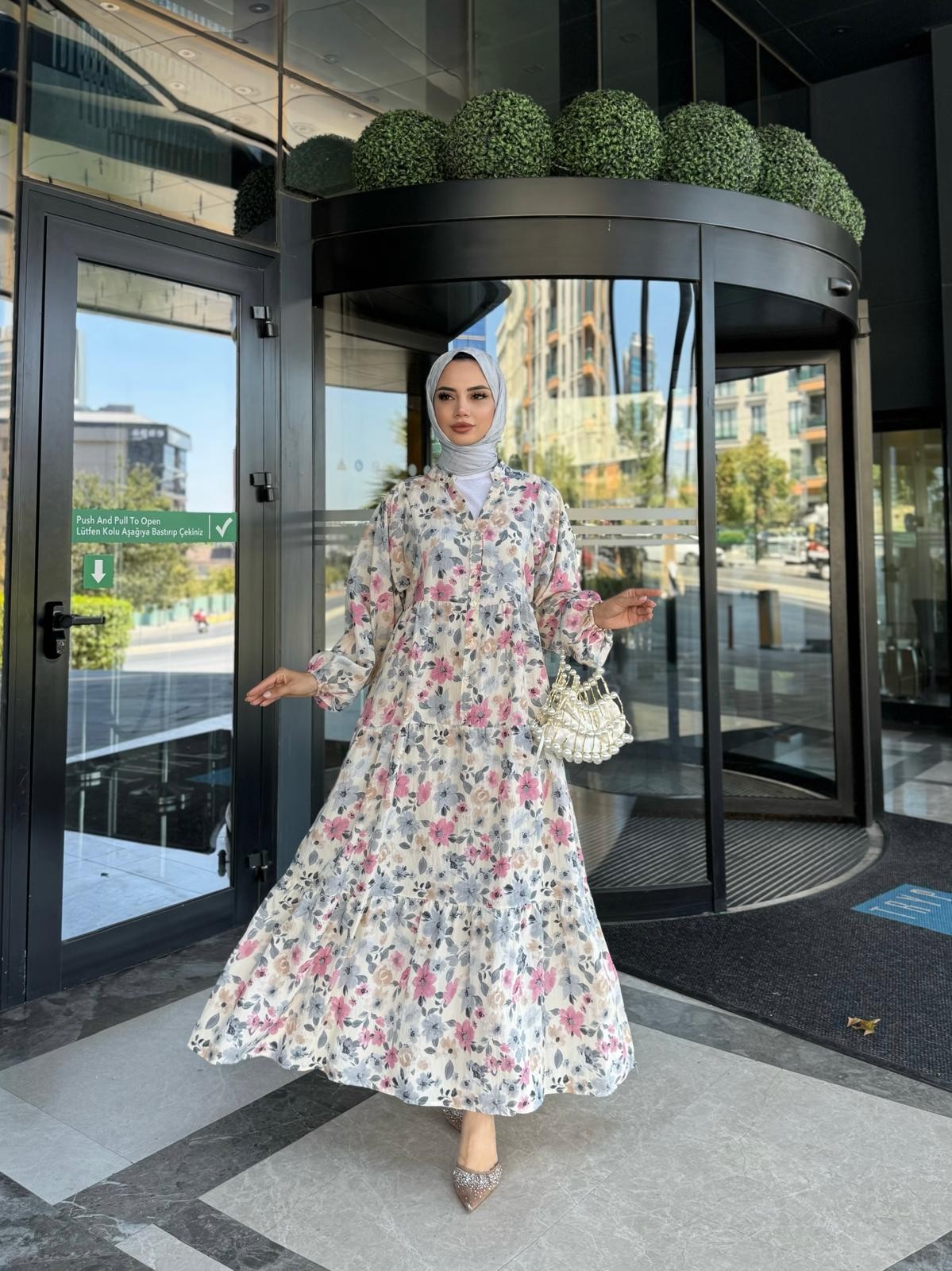 DESENLİ MODAL OVERSİZE ELBİSE