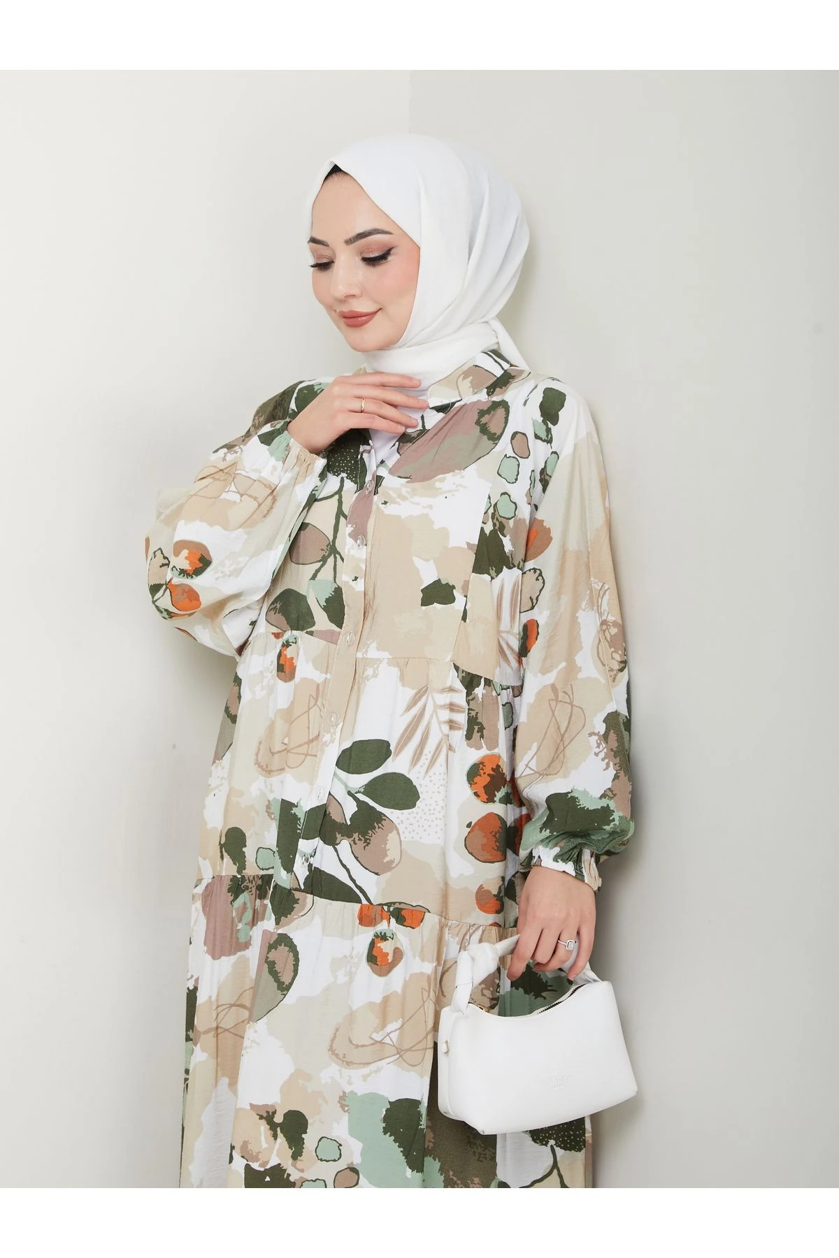 DESENLİ MODAL OVERSİZE ELBİSE