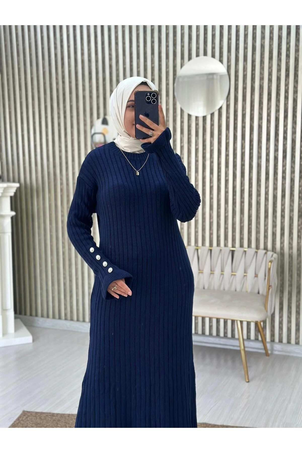 VOLANLI FİTİLLİ TRİKO ELBİSE