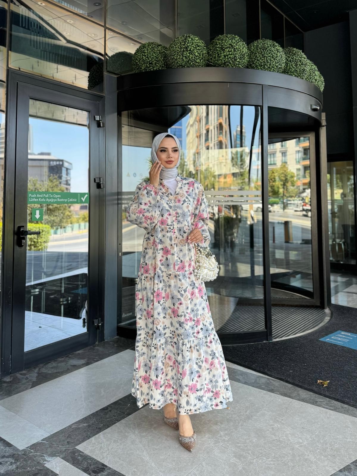 DESENLİ MODAL OVERSİZE ELBİSE