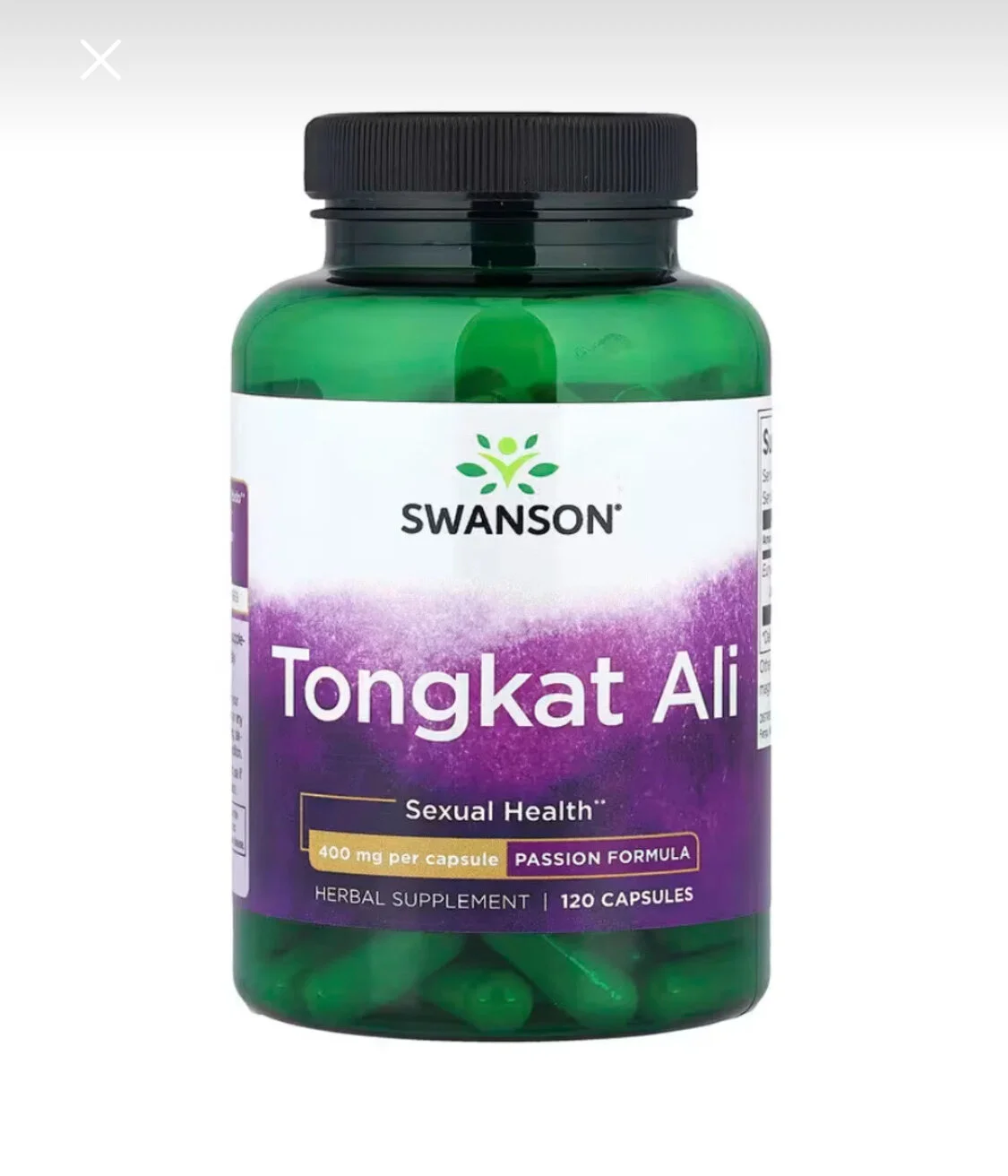 SWANSON Tongkat Ali 400 mg – 120 Kapsül Enerji ve Performans Desteği