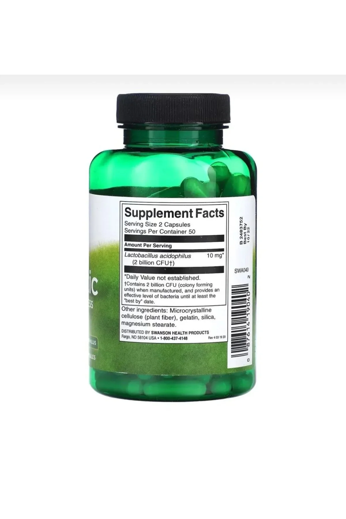 SWANSON Prebiotic 120 Kapsül – Sindirim ve Bağırsak Sağlığı Desteği
