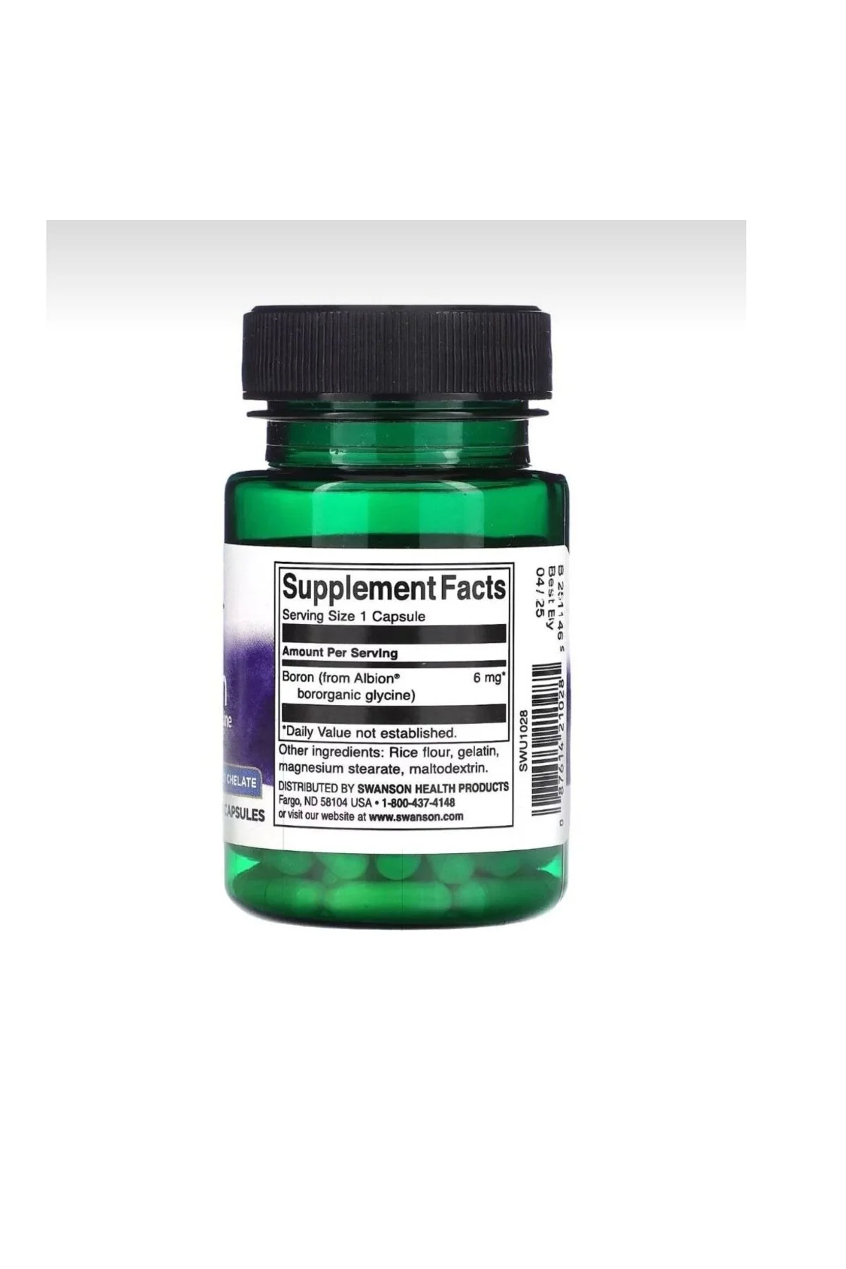 SWANSON Boron 6 mg – 60 Kapsül Mineralli Takviye ve Kemik Desteği