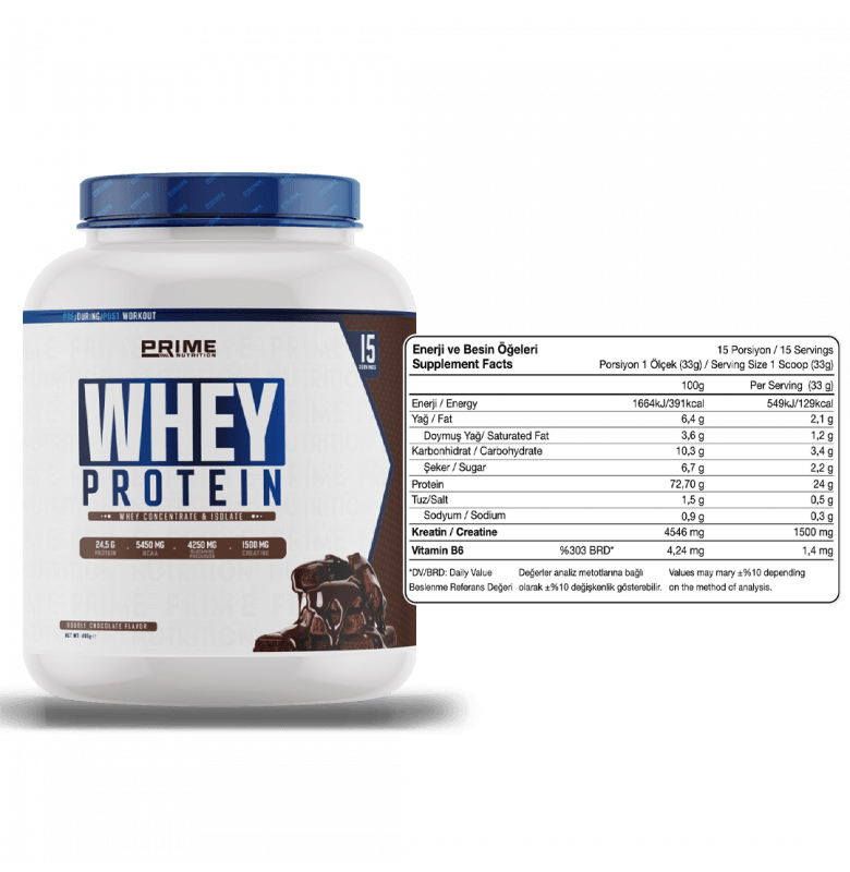 Prime Nutrition Whey Protein 495 gram