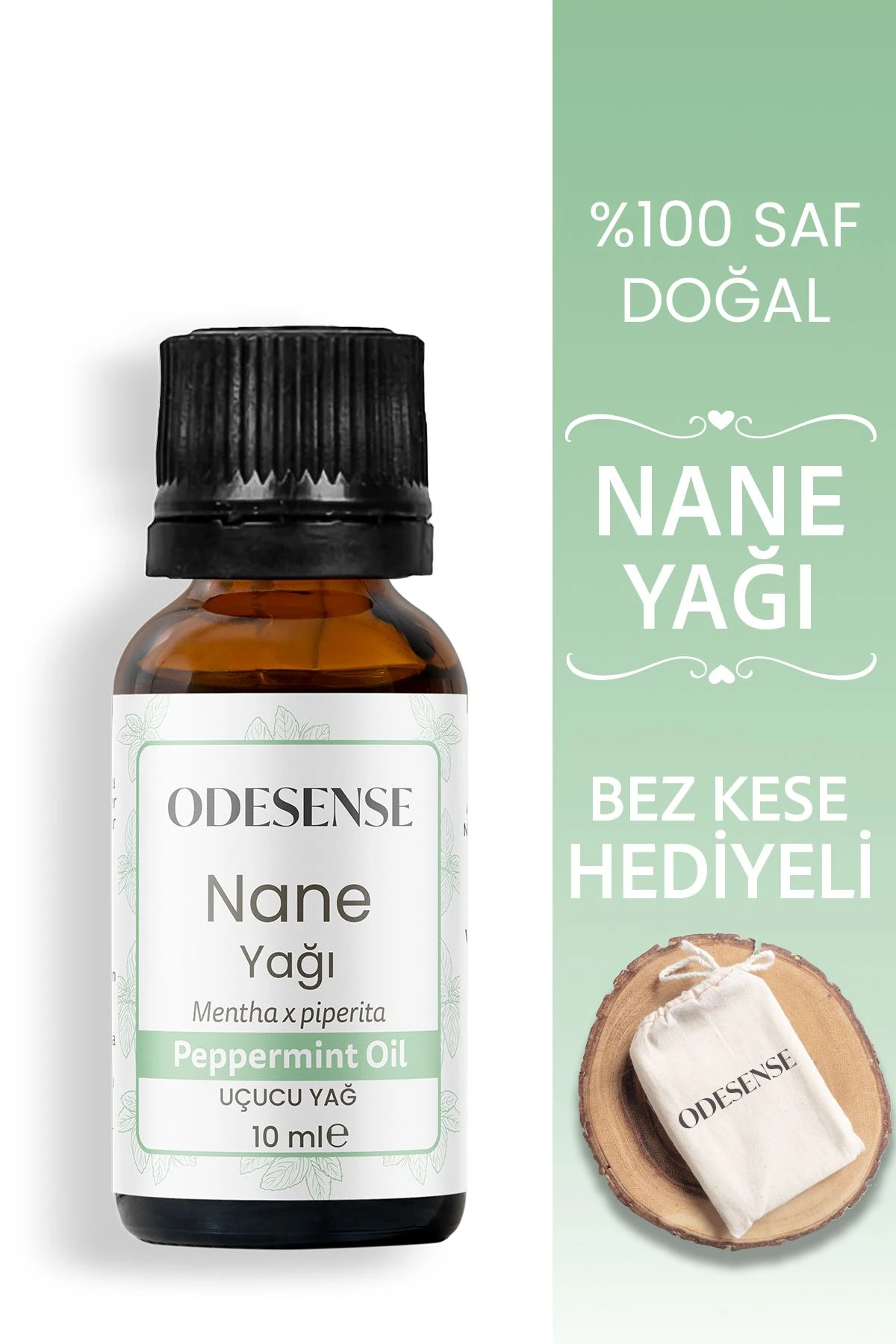 Tıbbi Nane Yağı 10 ml %100 Doğal Ve Saf Içerik (MENTHAE PİPERİTAE) Bez Kese Hediyeli