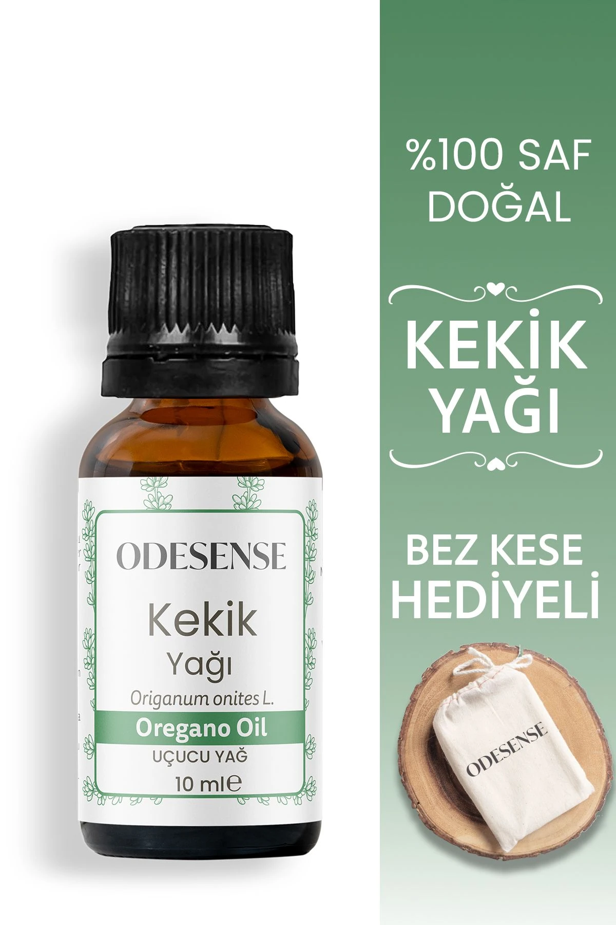 Kekik Uçucu Yağı 10 ml %100 Doğal Ve Saf Içerik Damlalıklı Kapaklı Şişe Bez Kese Hediyeli