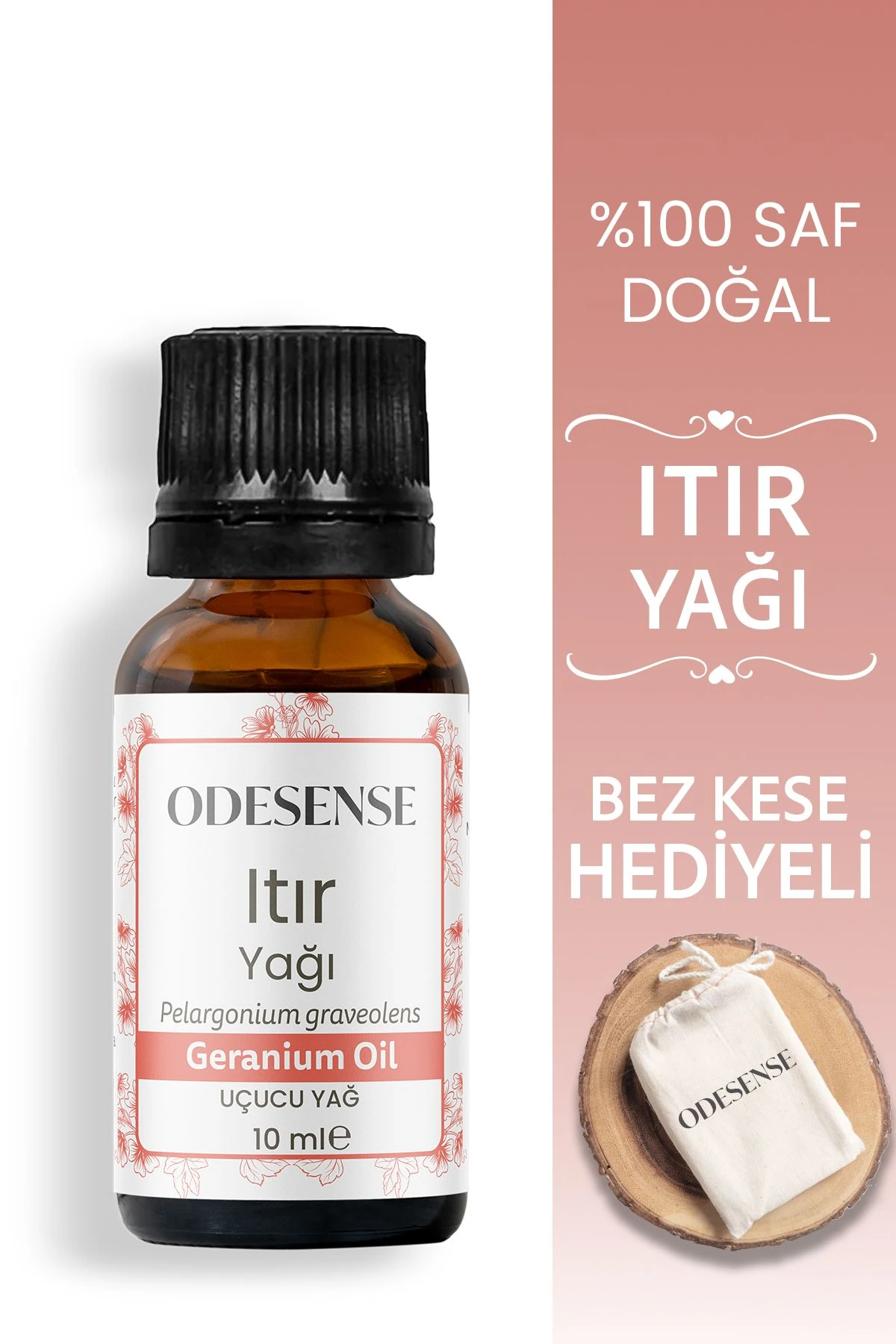 Itır Uçucu Yağı 10 ml %100 Doğal Ve Saf Içerik Damlalıklı Kapaklı Şişe Bez Kese Hediyeli