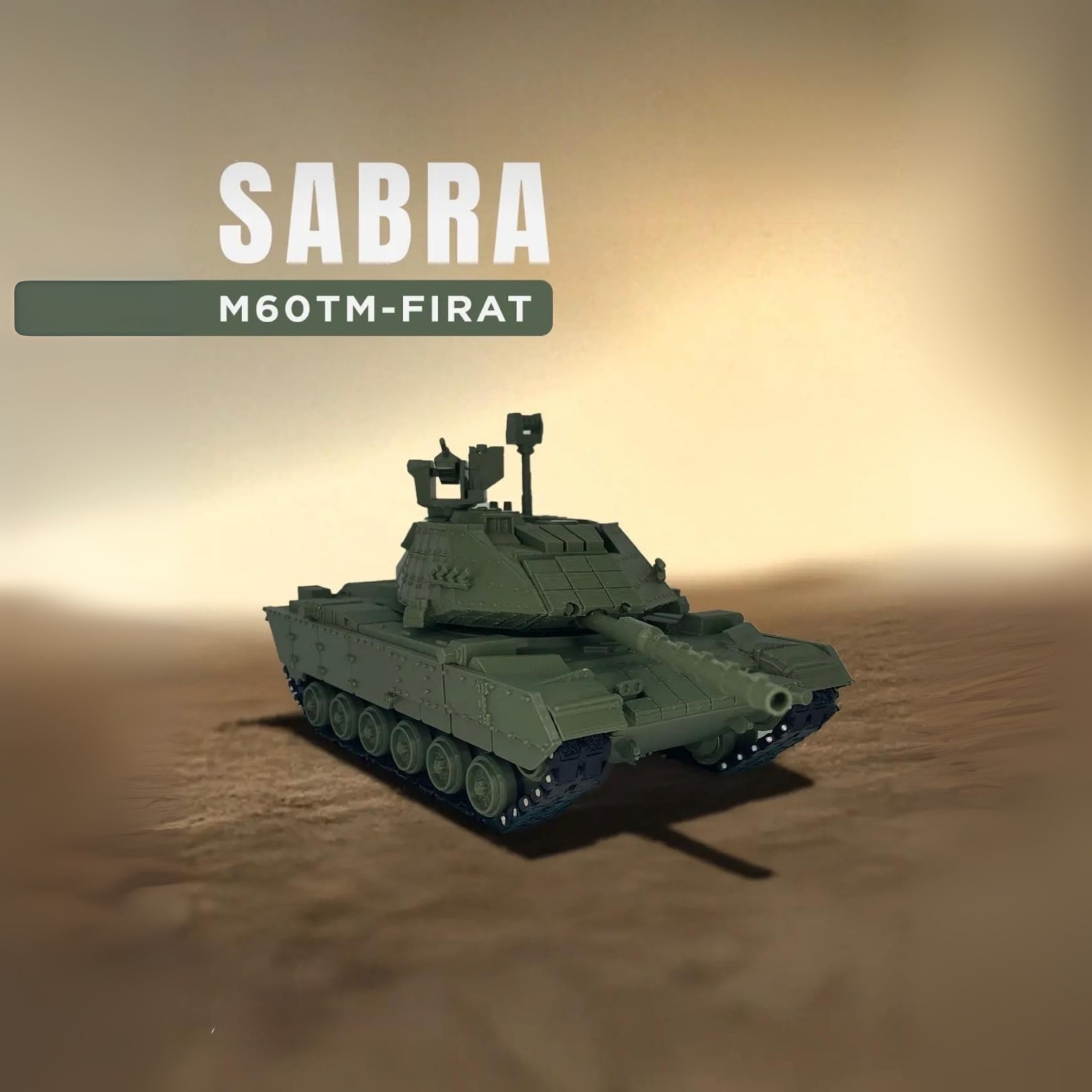 SABRA 1/35 Ölçek, 10,5x20x11,5 cm Boyutlu, Hareketli Palet Sistemi Olan Tank Maketi